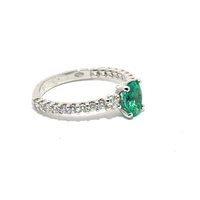 Anello Cianfrone Gioielli Donna in Oro bianco Smeraldo 0.78 Ct ZAAA-COLORE - ZAAA-COLORE